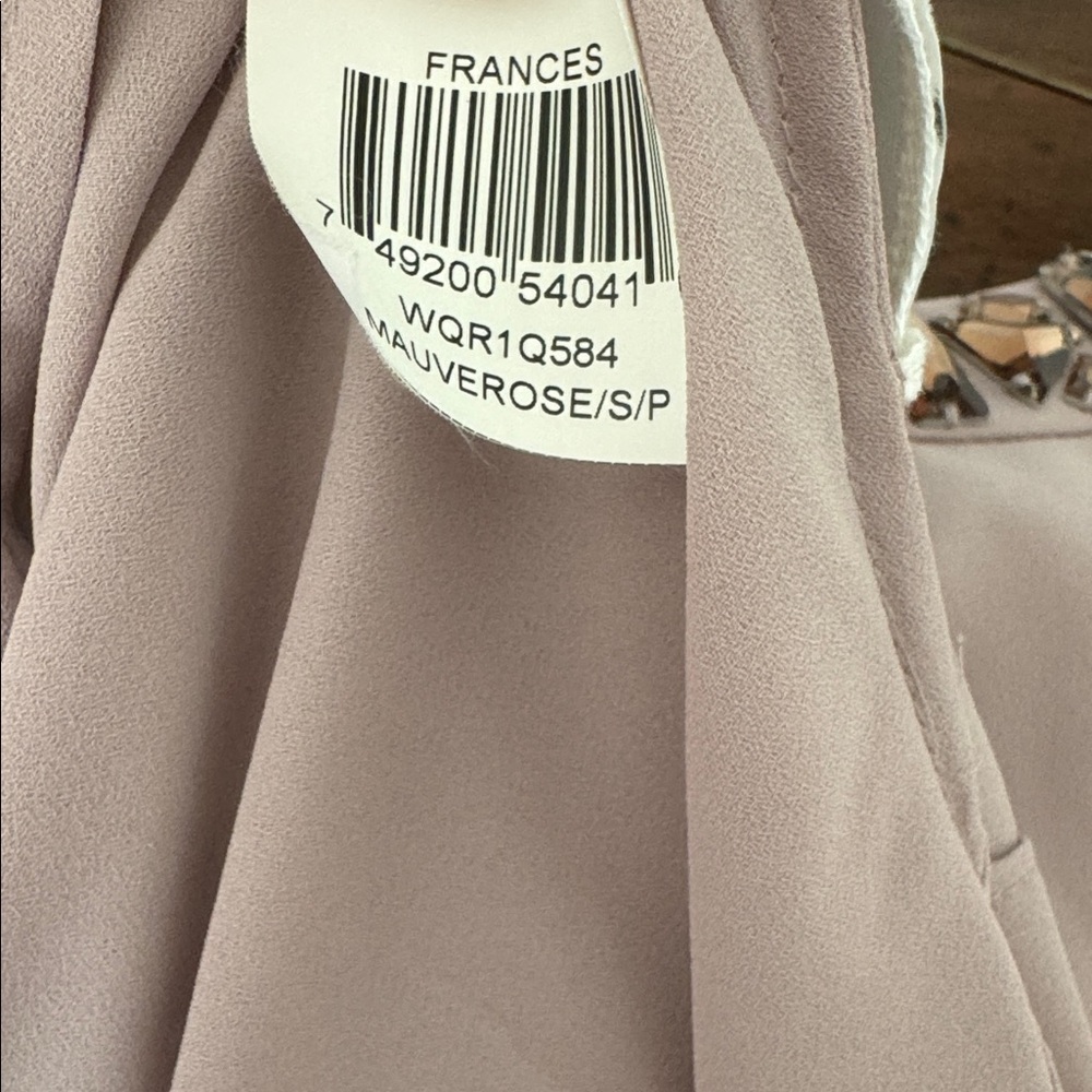 BCBGMaxAzria Blush Mauve Embellished Open Back Top - Picture 4 of 4